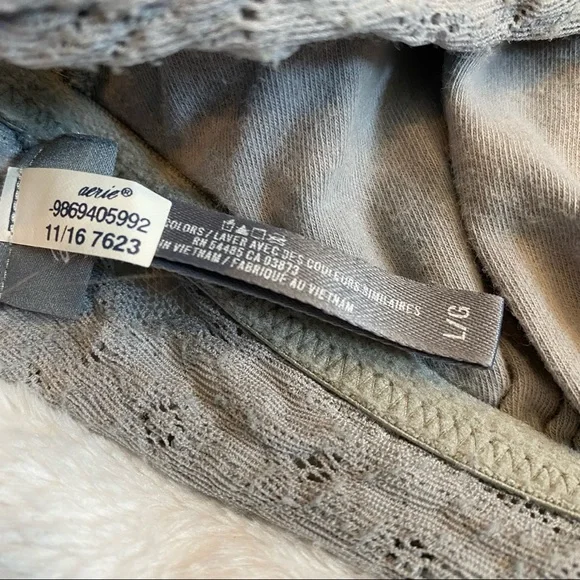 Aerie gray lace racer back bra size large - Picture 3 of 3